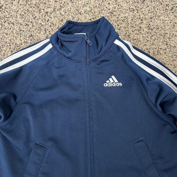 Adidas Baby Boy Track Jacket Size 18 Months Full Zip Blue Logo Coat - Picture 5 of 5